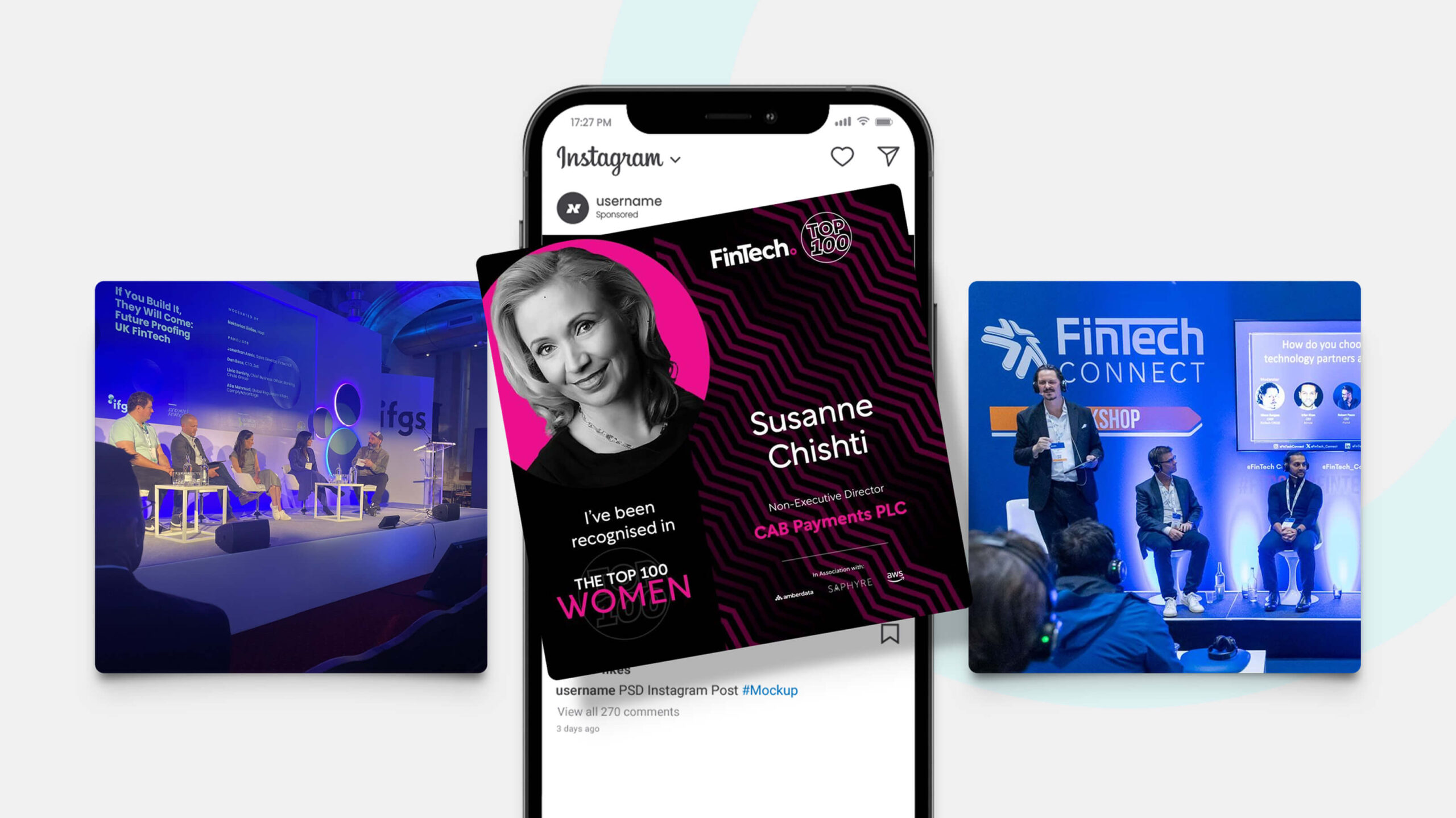 Instagram Post, Top 100 Women in Fintech, Susanne Chishti, Non-Executive Director, CAB Payments PLC, Fintech Industry, FinTech Connect