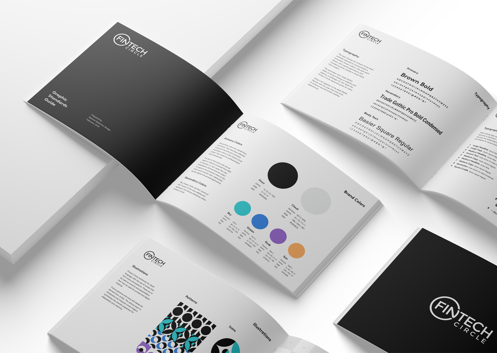 Fintech Brand Guide, Brand Identity, Logo, Typography, Colors, Patterns, Illustrations, Graphic Standards, Design System, Branding Guidelines, Corporate Identity