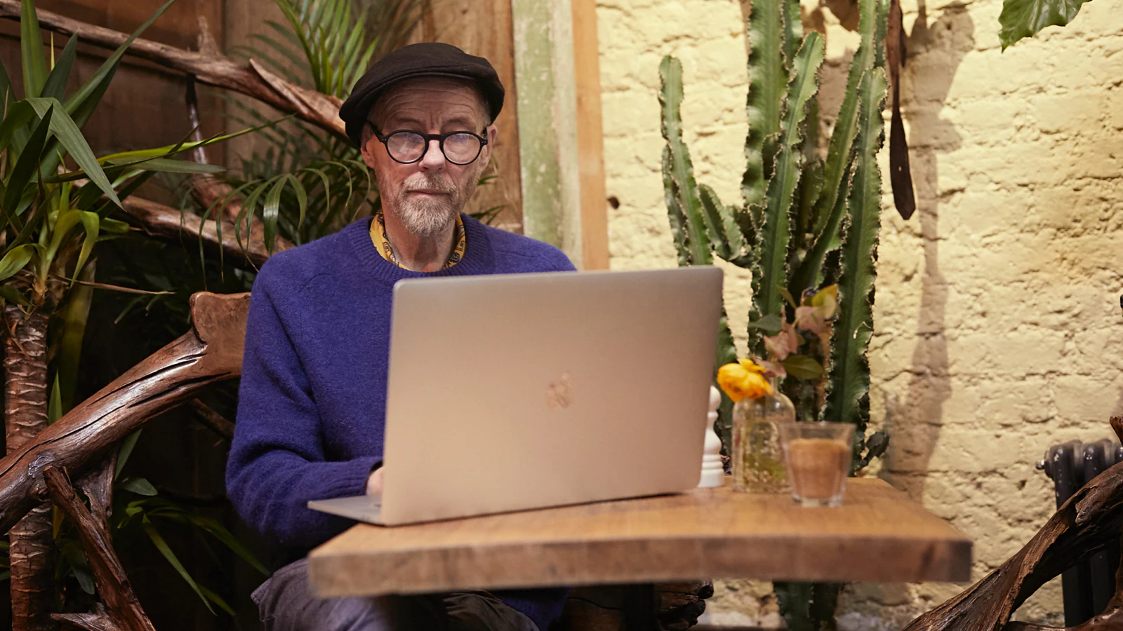 Old man working