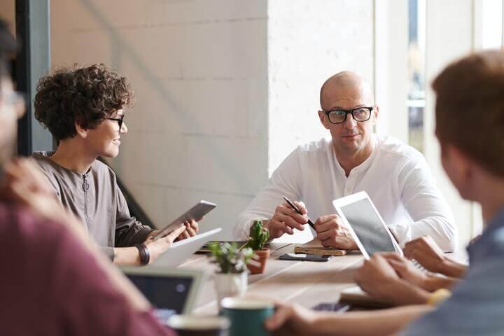 Tech startup team meet up