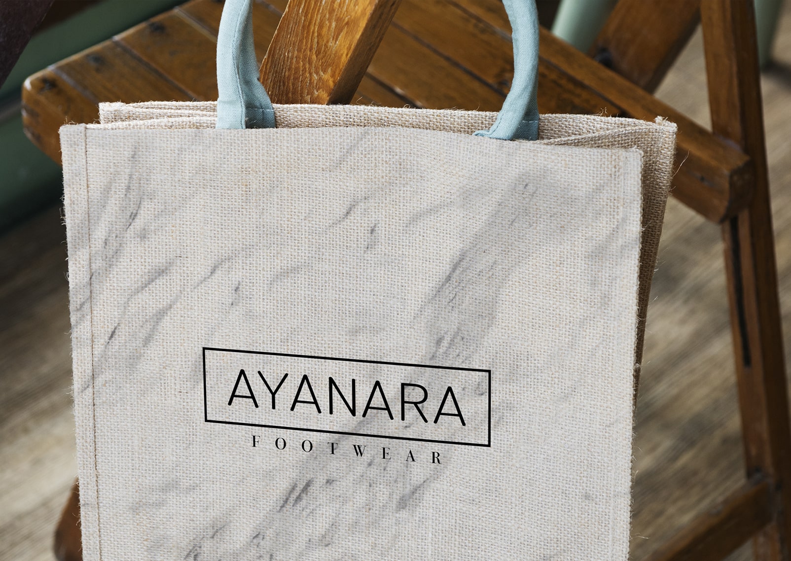 Jute Tote Bag with Ayanara Footwear Logo, Eco-Friendly Shopping Bag, Sustainable Fashion, Branding, Packaging Design
