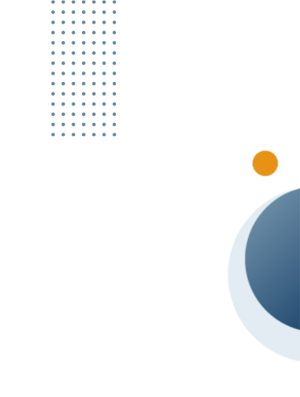 Abstract design with dotted patterns, a blue circular element, and an orange dot on a black background